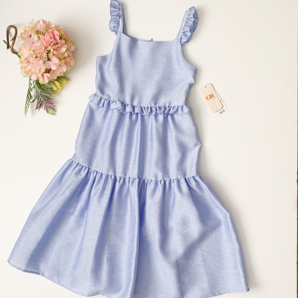GB Girls Baby Blue Tiered sleeveless dress